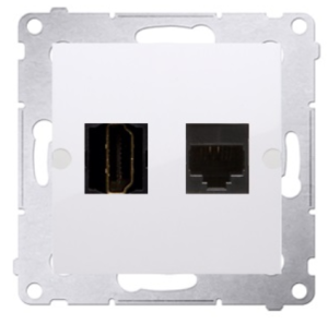 Simon 54 Gniazdo HDMI + komputerowe RJ45 kat.6 białe DGHRJ45.01/11