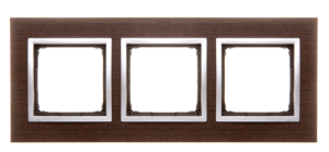 Simon 54 Nature Ramka potrójna drewno SREBRNE WENGE DRN3/84
