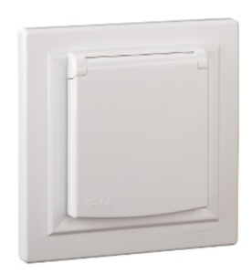 Asfora Gniazdo pojedyncze z/u 2P+PE IP44 do systemu ramkowego białe EPH2800621