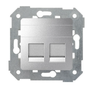 Simon 82 Pokrywa 2x gniazdo RJ45 płaska z żaluzjami (moduł) aluminium 82006-93