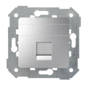 Simon 82 Pokrywa 1x gniazdo RJ45 płaska z żaluzją (moduł) aluminium 82005-93