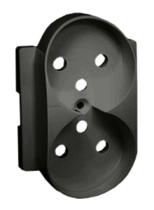 Pokrywa gniazda podwójnego z przesłonami do ramek DETAIL grafit 82068PDZ-38
