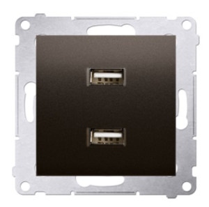 Simon 54 Ładowarka 2xUSB 2.1A 5V/DC brąz mat DC2USB.01/46