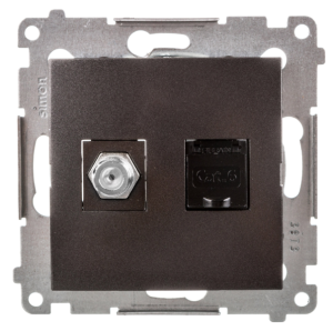 Simon 54 Gniazdo antenowe i komputerowe typu F i RJ45 kat.6 antracyt DASFRJ45.01/48