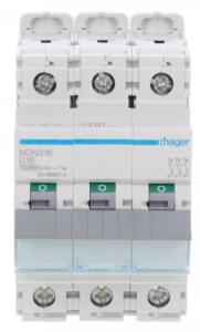 Wyłącznik nadprądowy 3P D 16A 10kA AC NDN316