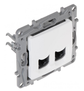 NILOE Gniazdo komputerowe podwójne 2x RJ45 kat. 6 UTP białe 764574
