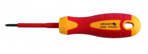 Wkrętak krzyżowy PH0 60mm dla elektryka 1000V stal S2 HT1S920