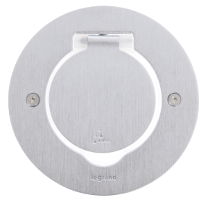 Pokrywa gniazda podłogowego pojedynczego okrągła inox 089701