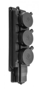 Listwa /rozgałęźnik/ do przedłużacza 3-gniazda z/u gumowe czarne IP44 D.3159/3