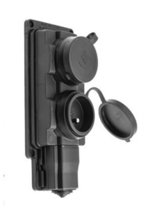 Listwa /rozgałęźnik/ do przedłużacza 2-gniazda z/u gumowe czarne IP44 D.3159/2