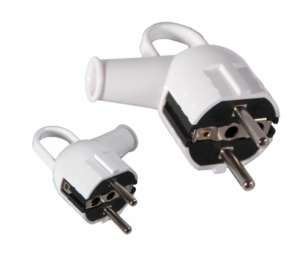 Wtyczka prosta z/u 16A 250V UNISCHUKO WT-16 biała D.3101N