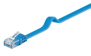 Kabel krosowy płaski patchcord U/UTP kat.6 niebieski 1m 96401