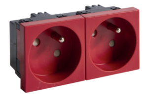 tehalit.GB-EG Gniazdo z/u 33st. podwójne 45x45mm bezhalogenowe czerwone EER2333020