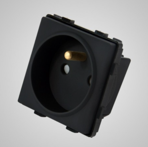 TouchMe Gniazdo z/u modułowe, czarne TM625B