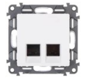 VALENA LIFE Gniazdo komputerowe podwójne RJ45 kat.5e UTP białe 753141