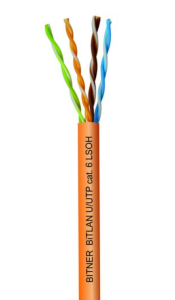 Kabel teleinformatyczny BiTLAN U/UTP kat.6 4x2x23AWG (0,54) 350MHz LSOH TI0049 klasa Dca-s2 d0 a1 /100m/