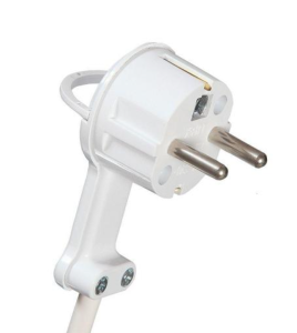 Wtyczka kątowa ULTRA PŁASKA 16A 2P+Z 250V z uchwytem biała WT-16UP