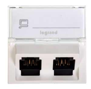 MOSAIC Gniazdo komputerowe podwójne RJ45 kat.5e UTP białe 076502
