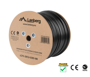 Kabel teleinformatyczny zewnętrzny F/UTP kat.5e 4x2xAWG24 CU outdoor suchy LCF5-21CU-0305-BK /305m/
