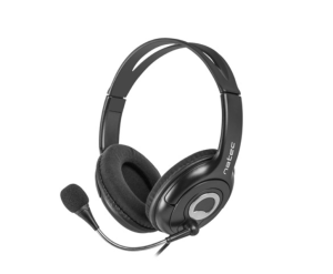 Słuchawki nauszne stereo NATEC BEAR 2+mikrofon, regulacja głośności, czarne NSL-1178