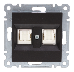 Lumina Gniazdo komputerowe podwójne RJ45 kat.5e UTP czarne WL2123
