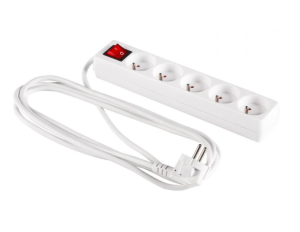Przedłużacz z wyłącznikiem 5-gniazd z/u 3m /H05VV-F 3G1/ biały PM-ZW-5G-30