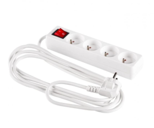 Przedłużacz z wyłącznikiem 4-gniazda z/u 3m /H05VV-F 3G1/ biały PM-ZW-4G-30
