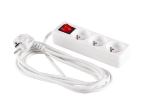 Przedłużacz z wyłącznikiem 3-gniazda z/u 3m /H05VV-F 3G1/ biały PM-ZW-3G-30