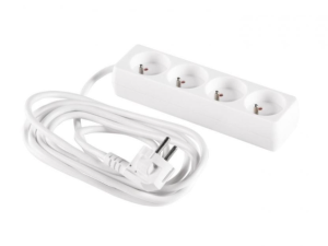 Przedłużacz 4-gniazda z/u 1,5m /H05VV-F 3G1/ biały PM-BW-4G-15