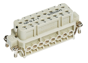 Złącze śrubowe (wkład) (0,75-2,5 mm2) 16+PE żeńskie 250V 16A Han A 09200162812