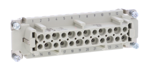 Złącze śrubowe (wkład) (0,75-2,5 mm2) 24+PE żeńskie 500V 16A Han E 09330242701