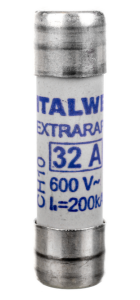 Wkładka bezpiecznikowa cylindryczna 10x38mm 32A aR 600V CH10UQ 002625015