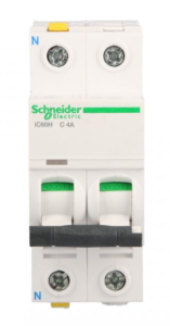 Wyłącznik nadprądowy 1P+N C 4A 10kA AC iC60H-C4-1N Acti9 A9F07604