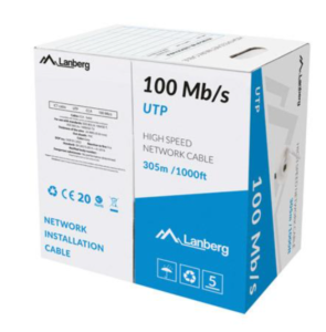 KABEL LAN UTP 100MB/S 305M DRUT CCA SZARY LANBERG LCU5-10CC-0305-S