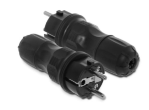 Wtyczka prosta 16A 2P+Z 250V IP54 czarna WT-54 W-97446
