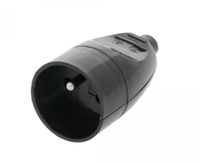 Gniazdo przenośne z/u 16A 2P+Z 250V czarne GN-171
