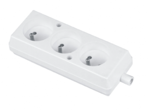 Gniazdo przenośne trzykrotne 16A 2P+Z 250V białe GN-370