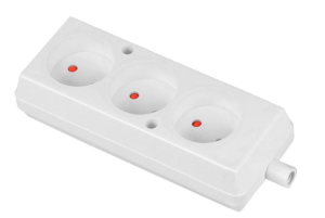 Gniazdo przenośne trzykrotne 16A 2P 250V białe GN-360
