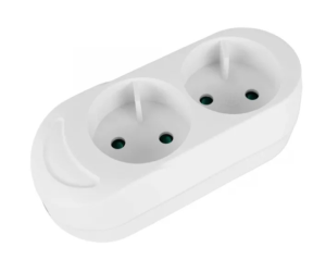 Gniazdo przenośne dwukrotne 16A 2P 250V białe GN-260