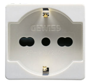 Gniazdo 2P+E standard włoski/niemiecki 16A 250V białe GW20246