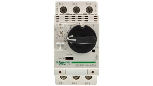 TeSys Deca Wyłącznik silnikowy 3P 0,18kW 0,4-0,63A GV2P04