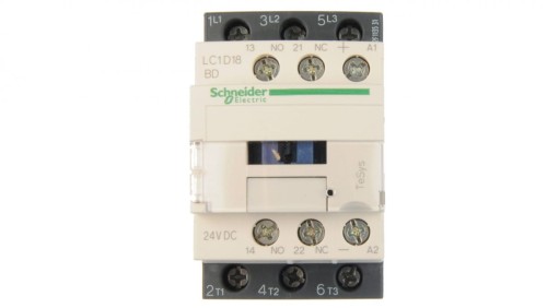 TeSys Deca Stycznik mocy 18A 3P 24V DC 1Z 1R LC1D18BD