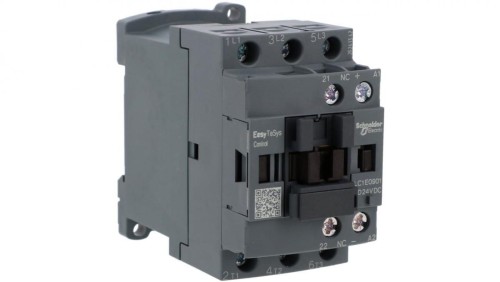 Stycznik mocy Easy TeSys Control AC-3, 9A, 3P (1NC), cewka 24V DC LC1E0901BD