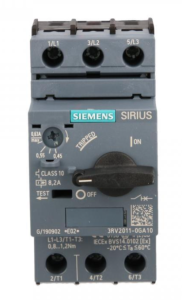Wyłącznik silnikowy 3P 0,18kW 0,45-0,63A S00 3RV2011-0GA10