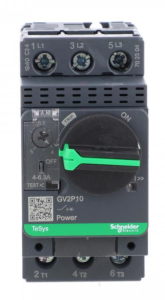 TeSys Deca Wyłącznik silnikowy 3P 2,2kW 4-6,3A GV2P10