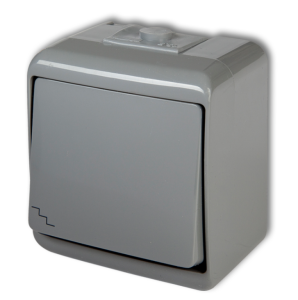 JUNIOR Łącznik schodowy popielaty IP54 10WHE-3