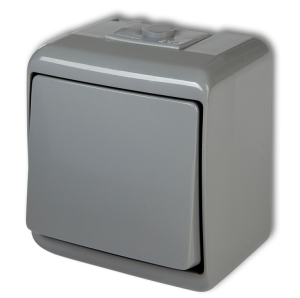 JUNIOR Łącznik jednobiegunowy popielaty IP54 10WHE-1