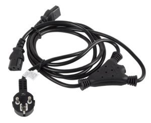 Kabel zasilający CEE 7/7-2xIEC 320 C13 2m VDE czarny CA-C13C-13CC-0018-BK
