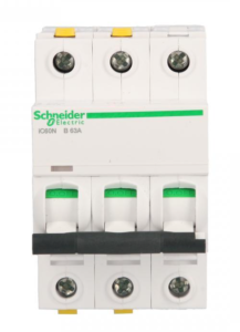Wyłącznik nadprądowy 3P B 63A 6kA AC iC60N-B63-3 Acti9 A9F03363
