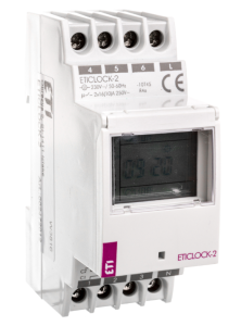 Zegar sterujący cyfrowy 2-kanałowy 16A 230V AC dobowy/tygodniowy ETICLOCK-2 002472012